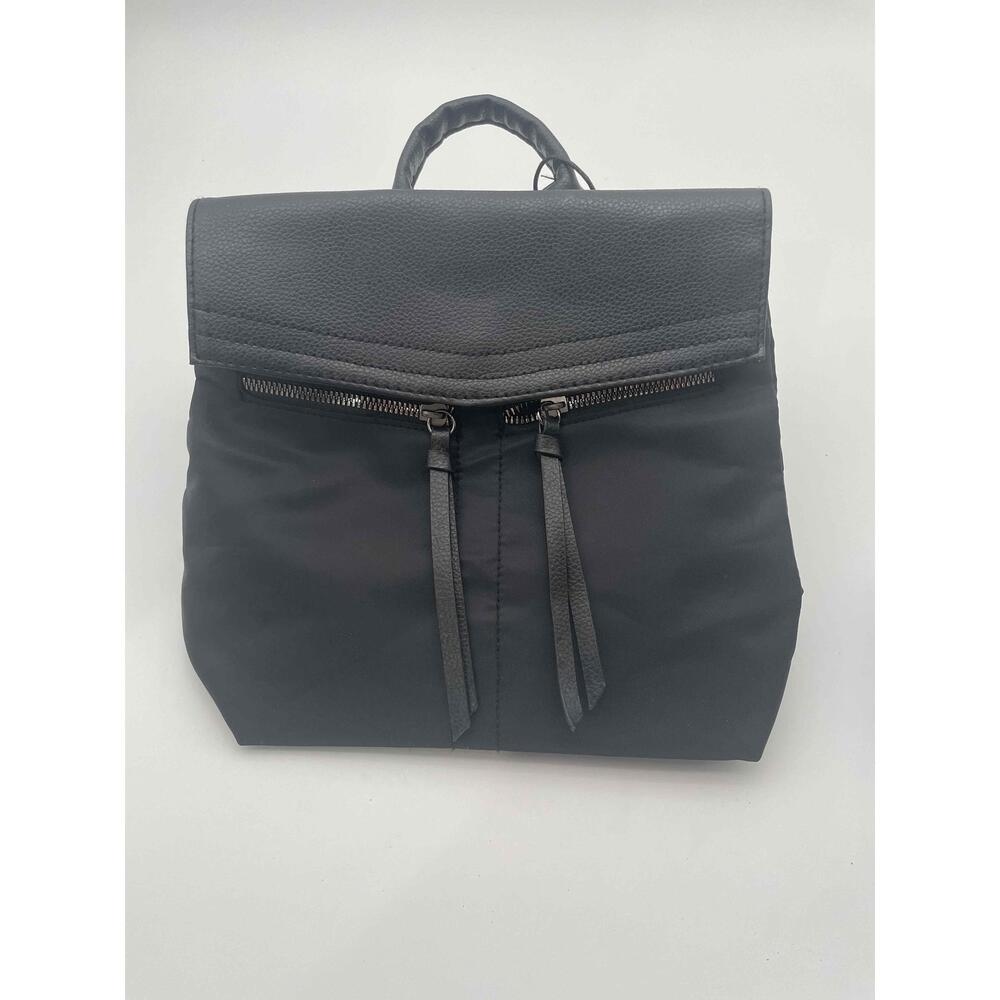 Botkier NY Black Mini Backpack Purse Handbag Faux Leather Logo Straps‎ NWT